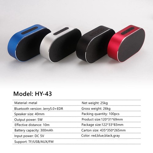 HY-43 Bluetooth Speaker Subwoofer Portable Wireless Loudspeaker