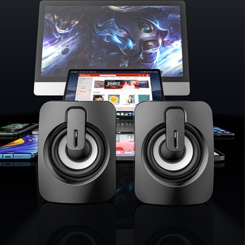 USB-Powered Desktop Speakers Computer Speakers Bass Stereo Music Player Sound Box for Desktop Computer PC